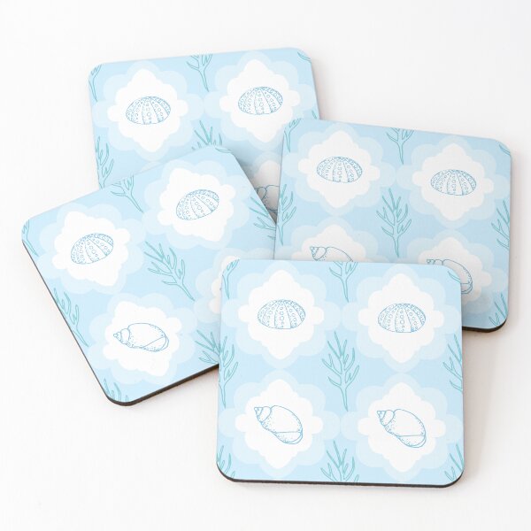 Item preview, Shell collection pattern in blue designed and sold by Quiet Waters Design.