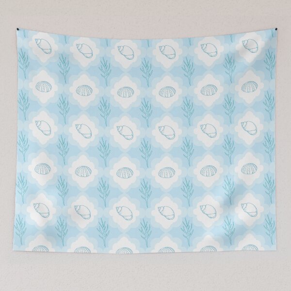 Item preview, Shell collection pattern in blue designed and sold by Quiet Waters Design.