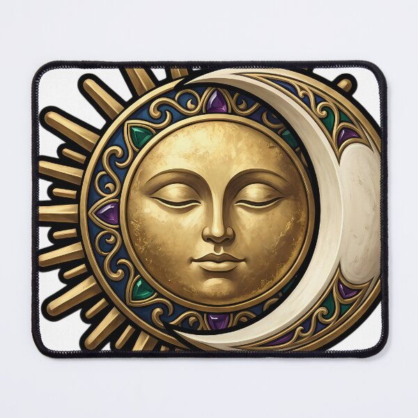 Item preview, Gothic Sun and Moon Emblem - Celestial Conjunction Art designed and sold by IllumeInk.