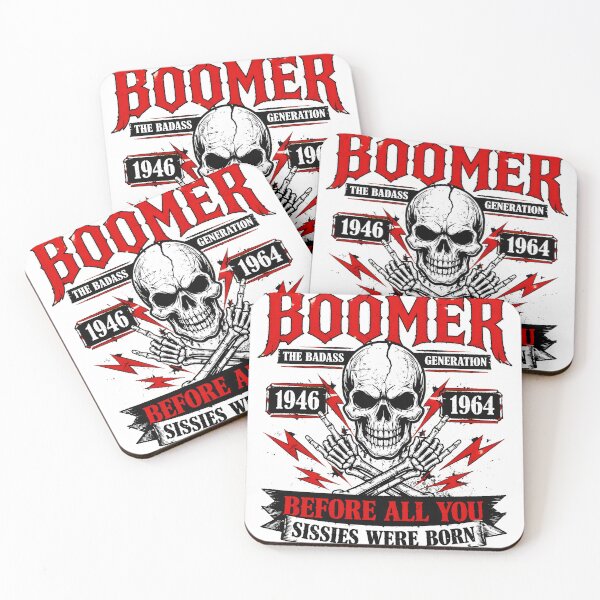 Item preview, Boomer The Badass Generation Skull Rock T-Shirt designed and sold by empiric-designs.