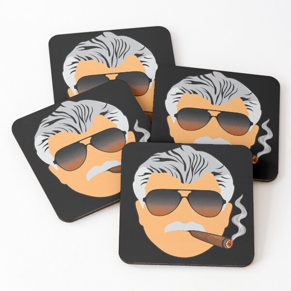 Artikelvorschau, Silver Hair Mustache Coach Aviator Glasses Cigar Smoking Art entworfen und verkauft von LindsayRenner.