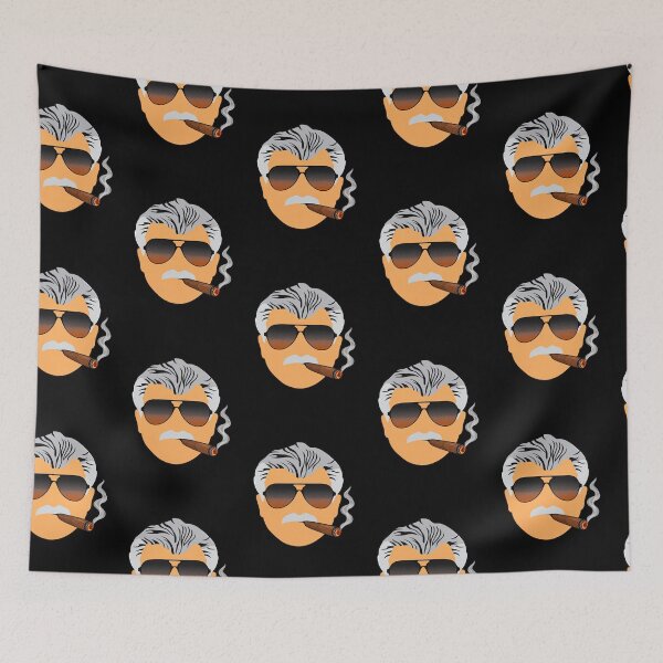 Artikelvorschau, Silver Hair Mustache Coach Aviator Glasses Cigar Smoking Art entworfen und verkauft von LindsayRenner.