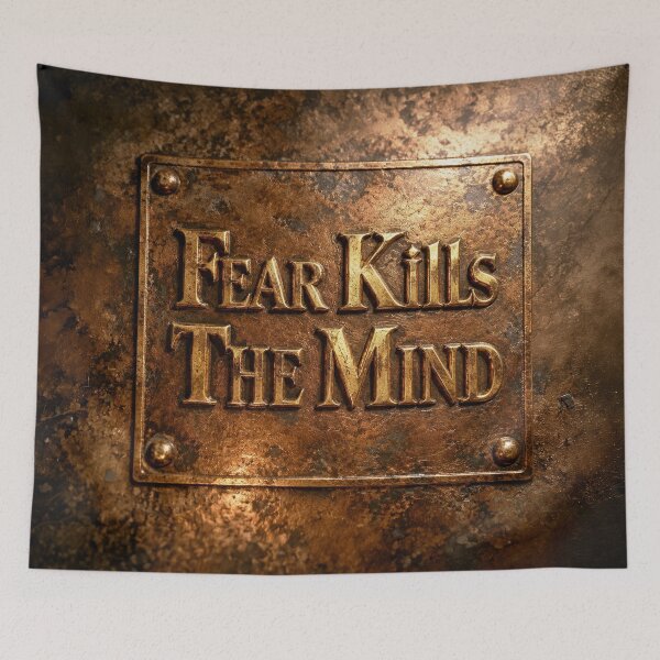 Item preview, Fear Kills The Mind Vintage Bronze Emblem designed and sold by Marcu Ioachim.