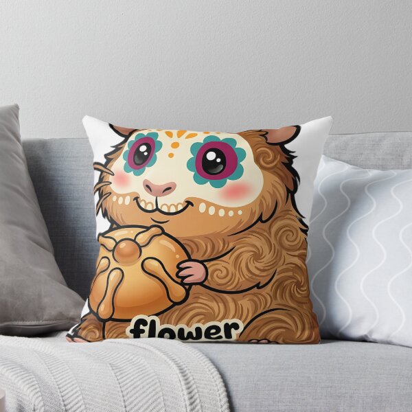 Item preview, Cute Sugar Skull Abyssinian Guinea Pig - Flower Crown designed and sold by pumsquare.