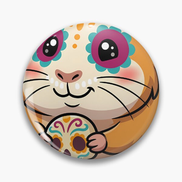 Item preview, Cute Sugar Skull Peruvian Guinea Pig Holding a Calavera Candy Treat designed and sold by pumsquare.