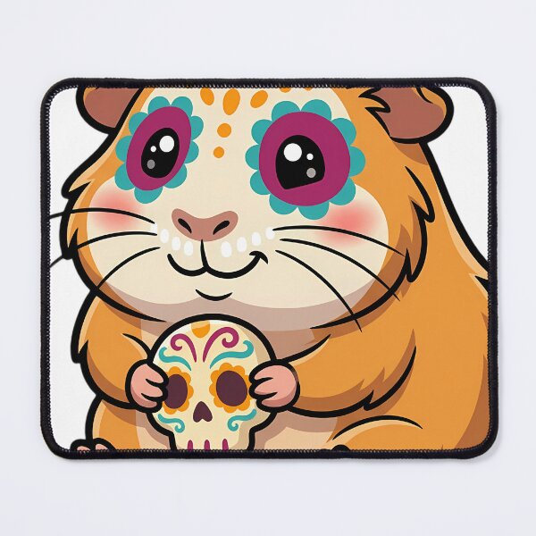 Item preview, Cute Sugar Skull Peruvian Guinea Pig Holding a Calavera Candy Treat designed and sold by pumsquare.