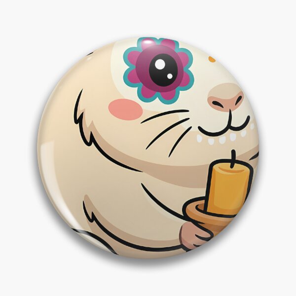Item preview, Cute Sugar Skull American Guinea Pig Holding a Marigold Candle designed and sold by pumsquare.