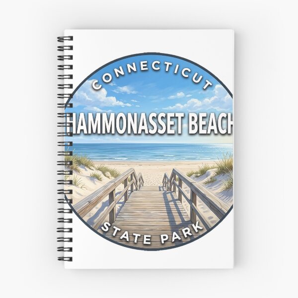 Item preview, Hammonasset Beach State Park Connecticut Summer Boardwalk Round Badge Sticker designed and sold by DetourDgn.