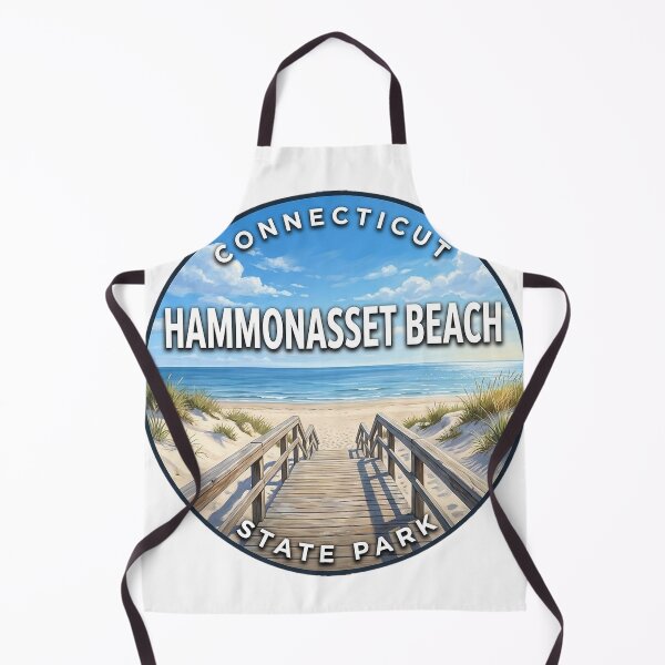 Item preview, Hammonasset Beach State Park Connecticut Summer Boardwalk Round Badge Sticker designed and sold by DetourDgn.