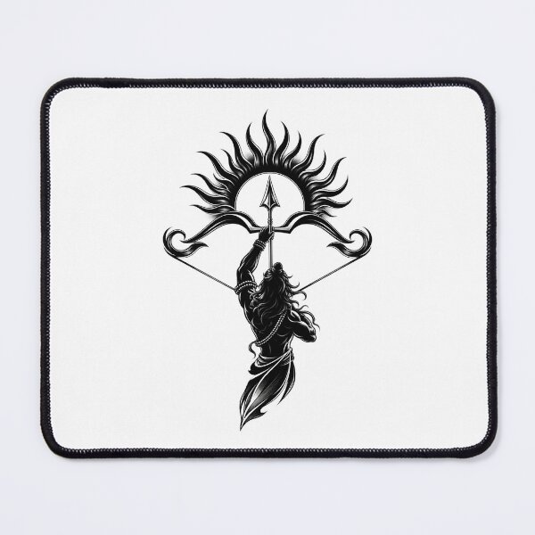 Item preview, Lord Rama Spiritual Art – Hindu Mythology Black and White Devotional Design designed and sold by lexxclothing.