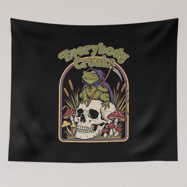 Item preview, Everybody Croaks Gothic Frog and Skull designed and sold by dudelinart.