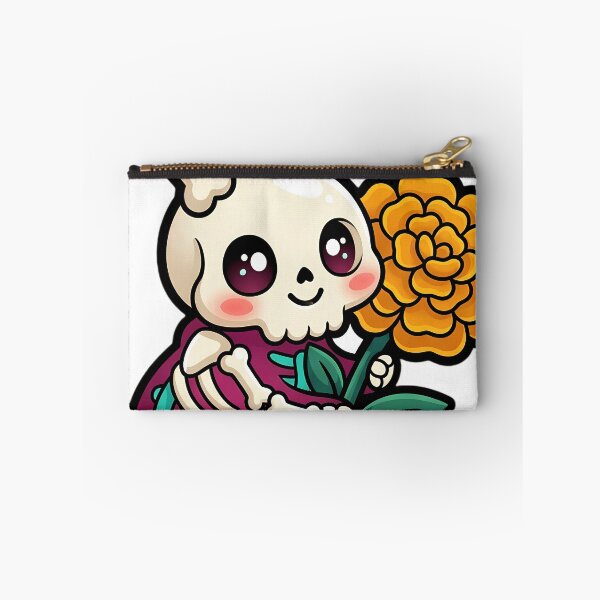 Item preview, Cute Kawaii Skeleton Bunny Hugging a Marigold Bloom designed and sold by pumsquare.