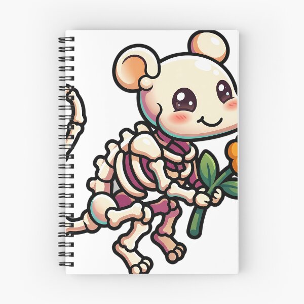 Item preview, Cute Kawaii Skeleton Mouse Holding a Marigold designed and sold by pumsquare.