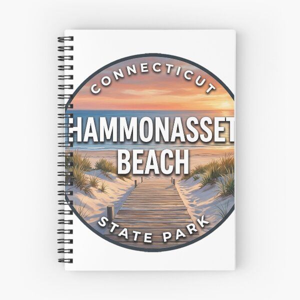 Item preview, Hammonasset Beach State Park Connecticut Golden Sunset Round Badge Sticker designed and sold by DetourDgn.