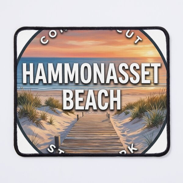Item preview, Hammonasset Beach State Park Connecticut Golden Sunset Round Badge Sticker designed and sold by DetourDgn.