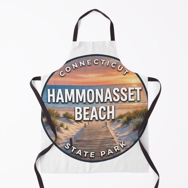 Item preview, Hammonasset Beach State Park Connecticut Golden Sunset Round Badge Sticker designed and sold by DetourDgn.