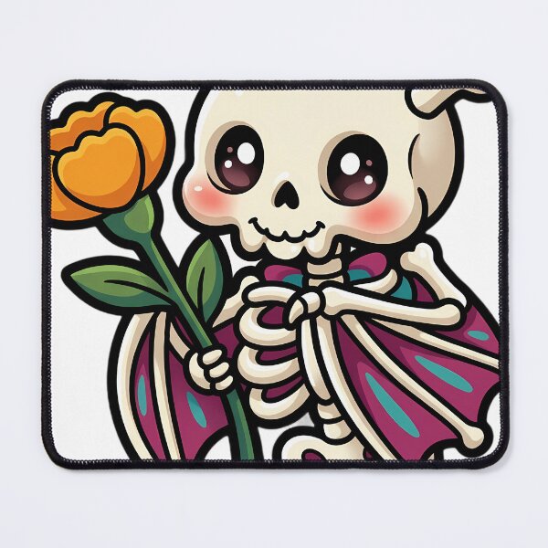 Item preview, Cute Kawaii Skeleton Bat Holding a Marigold designed and sold by pumsquare.