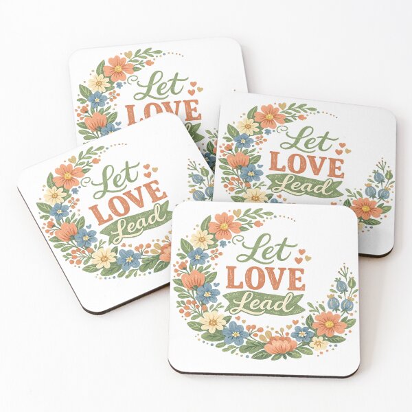 Item preview, Let Love Lead Floral Wreath Cottagecore Positive Quote Botanical Design designed and sold by inkoutninja.