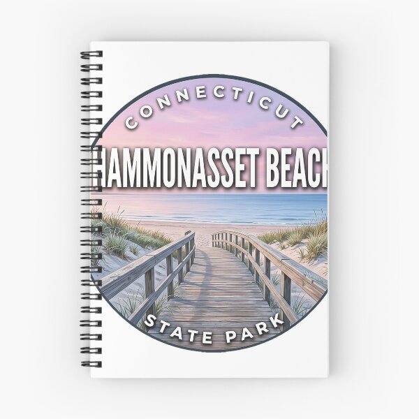 Item preview, Hammonasset Beach State Park Connecticut Pastel Sunrise Round Badge Sticker designed and sold by DetourDgn.