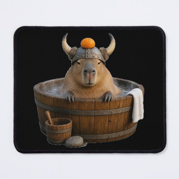 Item preview, Chill Viking Capybara Hot Springs Funny Pet designed and sold by ValhallaHub.
