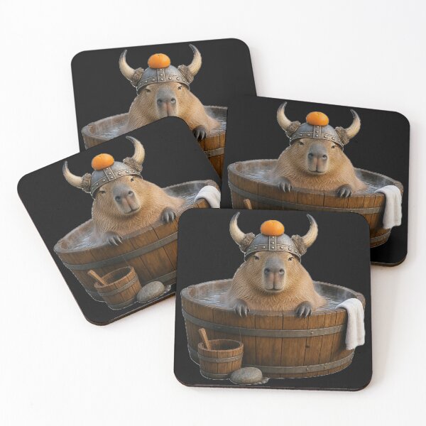 Item preview, Chill Viking Capybara Hot Springs Funny Pet designed and sold by ValhallaHub.