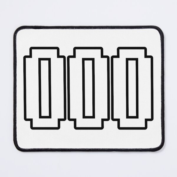 Item preview, 000 - Retro Pixel Triple Zero Black and White Typography designed and sold by ModdiesColors.