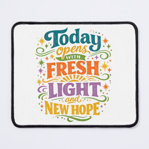 Item preview, Today Opens With Fresh Light and New Hope Retro Positive Quote Design designed and sold by inkoutninja.