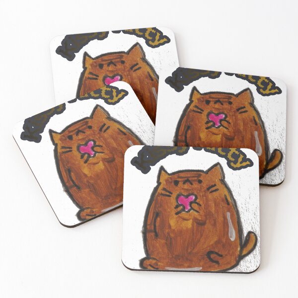 Item preview, Kissy Kitty - Chubby Brown Cat Blowing Kiss Sticker designed and sold by ChanCreation.