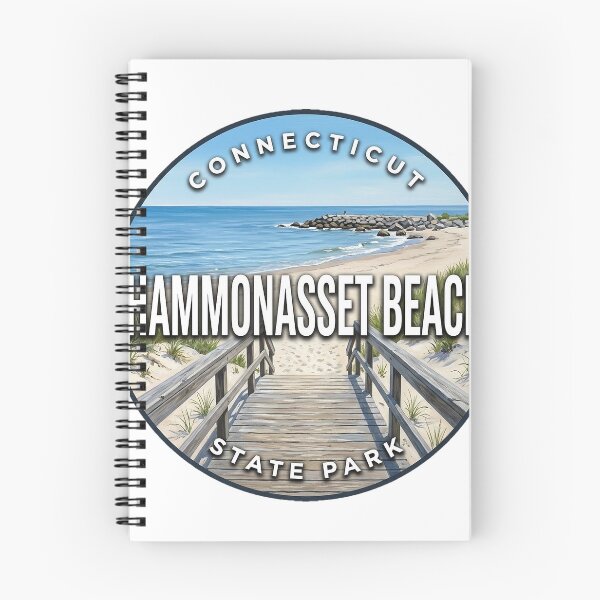 Item preview, Hammonasset Beach State Park Connecticut Rocky Point Round Badge Sticker designed and sold by DetourDgn.