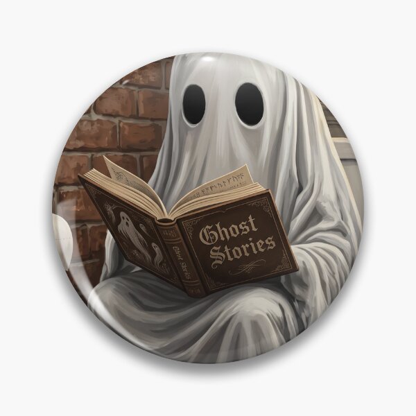 Item preview, Ghost Reading Book on Toilet Poster, Funny Halloween Bathroom Wall Art, Gothic Spooky Decor, Ghost Stories Candle Brick Wall Vintage Print designed and sold by CanvasFuse.