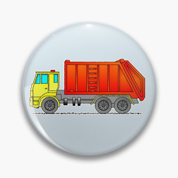 Item preview, Red and Yellow Garbage Truck Cartoon Illustration designed and sold by themagiccrayons.