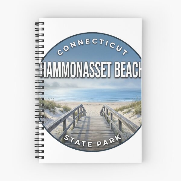 Item preview, Hammonasset Beach State Park Connecticut Misty Morning Round Badge Sticker designed and sold by DetourDgn.