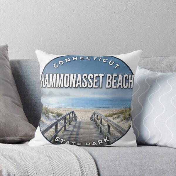 Item preview, Hammonasset Beach State Park Connecticut Misty Morning Round Badge Sticker designed and sold by DetourDgn.