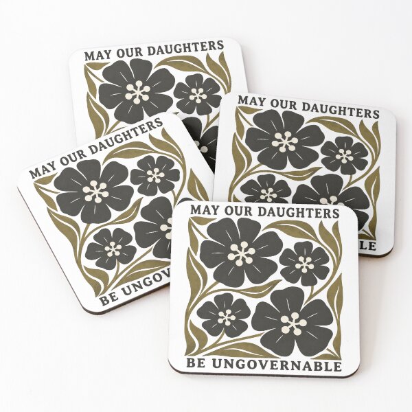 Item preview, May Our Daughters Be Ungovernable, Feminist Leftist Political Protest, Retro Floral Reproductive Rights l designed and sold by Quiajia.