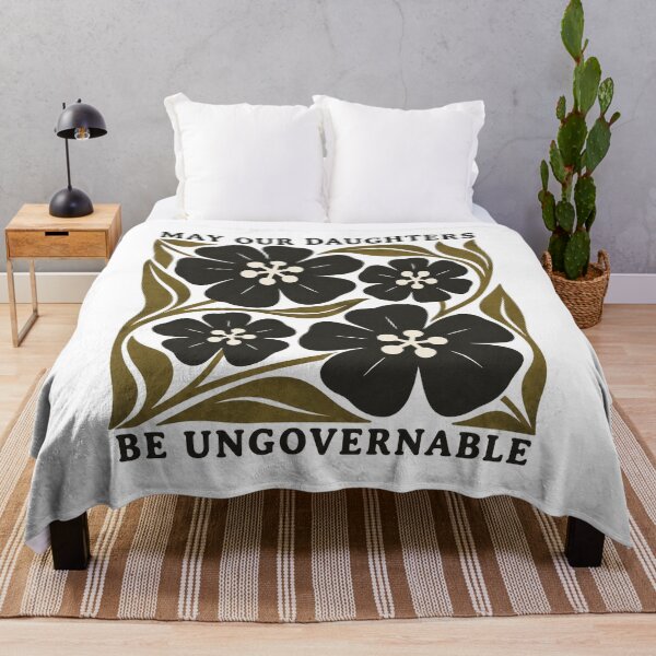 Item preview, May Our Daughters Be Ungovernable, Feminist Leftist Political Protest, Retro Floral Reproductive Rights l designed and sold by Quiajia.