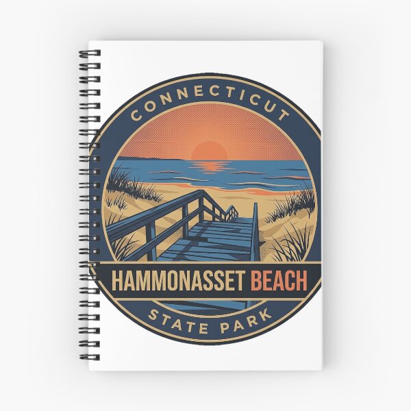 Item preview, Hammonasset Beach State Park Connecticut Retro Beach Vintage Badge Sticker designed and sold by DetourDgn.