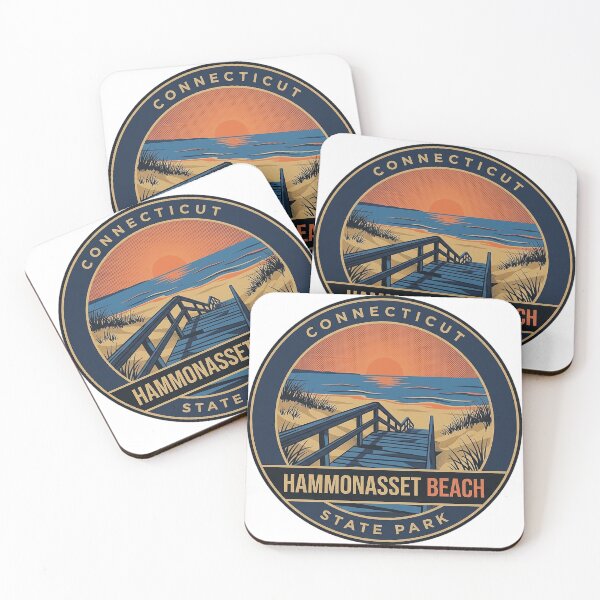Item preview, Hammonasset Beach State Park Connecticut Retro Beach Vintage Badge Sticker designed and sold by DetourDgn.