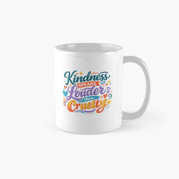 Item preview, Kindness Speaks Louder Than Cruelty Colorful Positive Quote Retro Typography designed and sold by inkoutninja.
