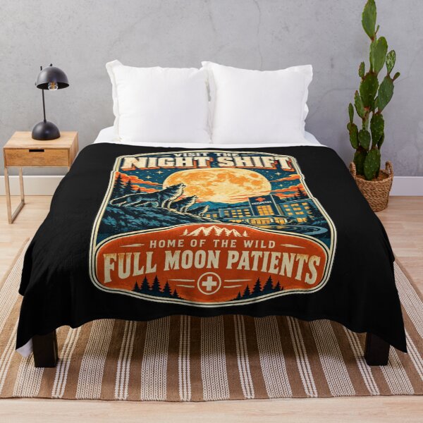 Item preview, Visit The Night Shift Full Moon Patients Funny Nurse Retro designed and sold by Popstudio85.