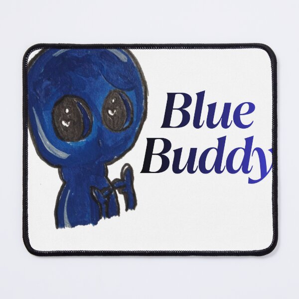 Item preview, Blue Buddy - Sad Cute Blue Alien Heart Eyes Sticker designed and sold by ChanCreation.
