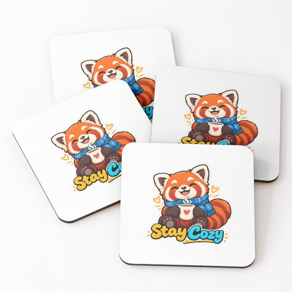 Item preview, Cute Red Panda Stay Cozy Sticker – Kawaii Animal Coffee Lover Design designed and sold by Only one sticker .