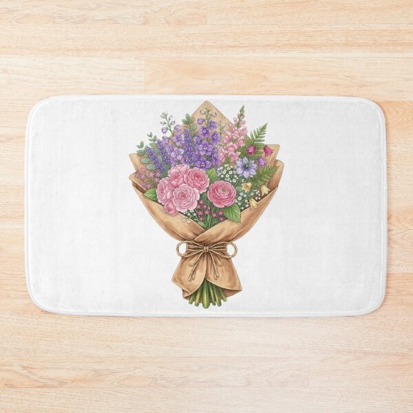 Item preview, Vintage Wildflower Bouquet in Kraft Paper designed and sold by PetalsPaws.