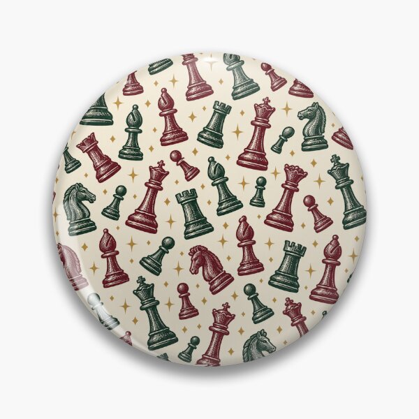Item preview, Chess Pattern Vintage Chess Pieces Forest Green Burgundy Cream designed and sold by Fanverse Merchandise.