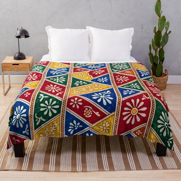 Item preview, Vibrant Batik Diamond Floral Pattern designed and sold by Sybille-Yates.