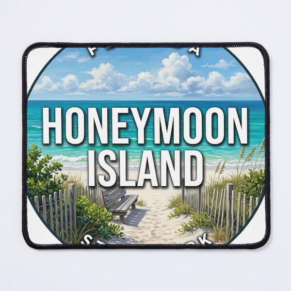 Item preview, Honeymoon Island State Park Florida Turquoise Summer Round Badge Sticker designed and sold by DetourDgn.