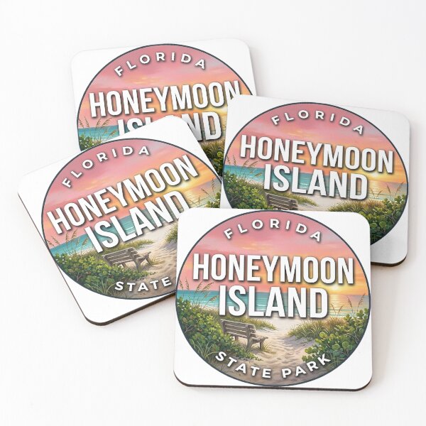 Item preview, Honeymoon Island State Park Florida Gulf Sunset Round Badge Sticker designed and sold by DetourDgn.