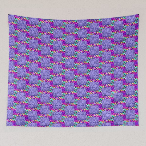 Item preview, Vibrant Psychedelic Woven Chevron Checker Illusion designed and sold by whimsiqueer.