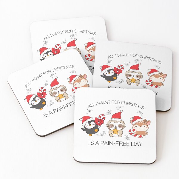 Item preview, All I Want For Christmas Is A Pain Free Day Black Font Cute Santa Animals Meme designed and sold by kristy1003.