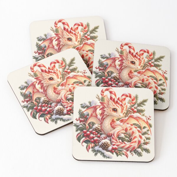 Item preview, Cute Candy Cane Dragon | Christmas Fantasy Art designed and sold by Joammiyon.