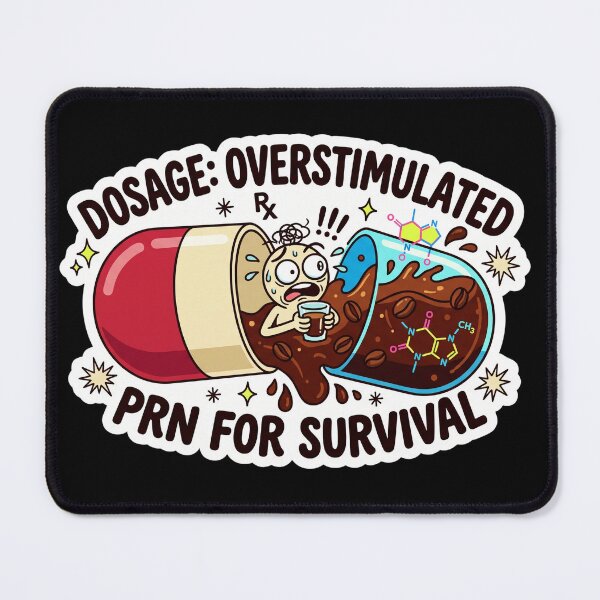 Item preview, Dosage Overstimulated Funny Pharmacist Coffee Capsule Chemistry Sticker designed and sold by spectomine.